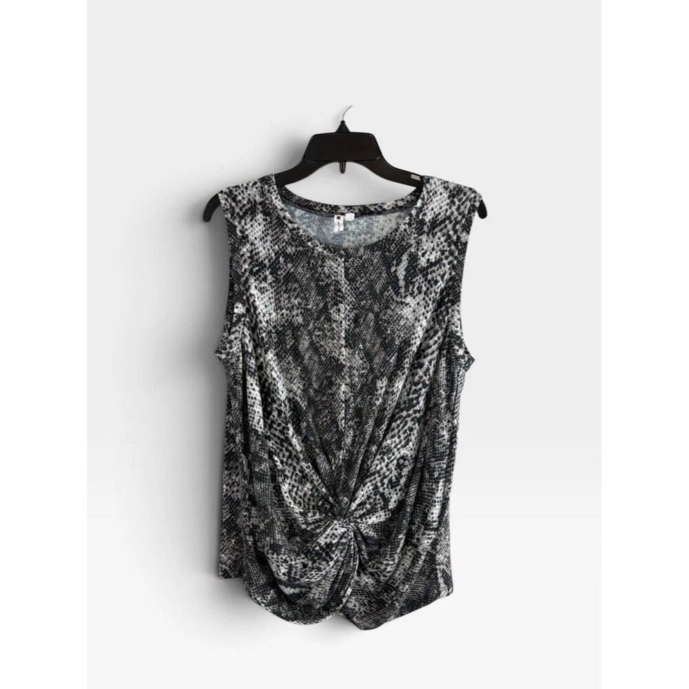 Cable and Gauge Womens Shirt Adult Size XL Black White Snake Print Twist Detail